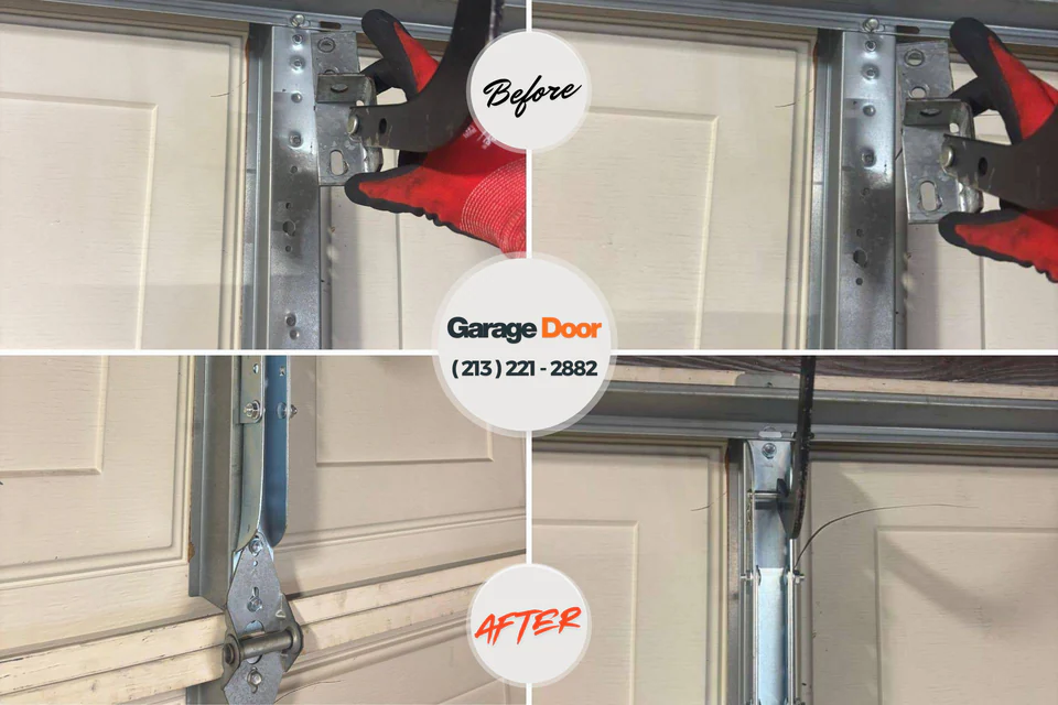 Before and after: garage door spring repair Piney Point Village, TX